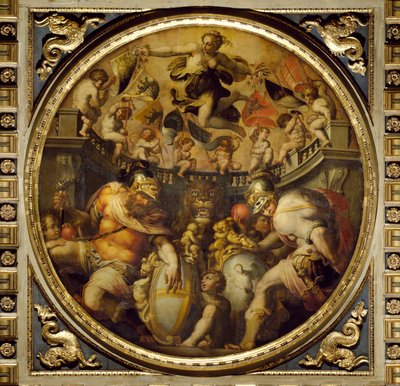 Allegorie der Stadtteile Santa Croce und Santo Spirito von der Decke des Salone dei Cinquecento, 1565 von Giorgio Vasari